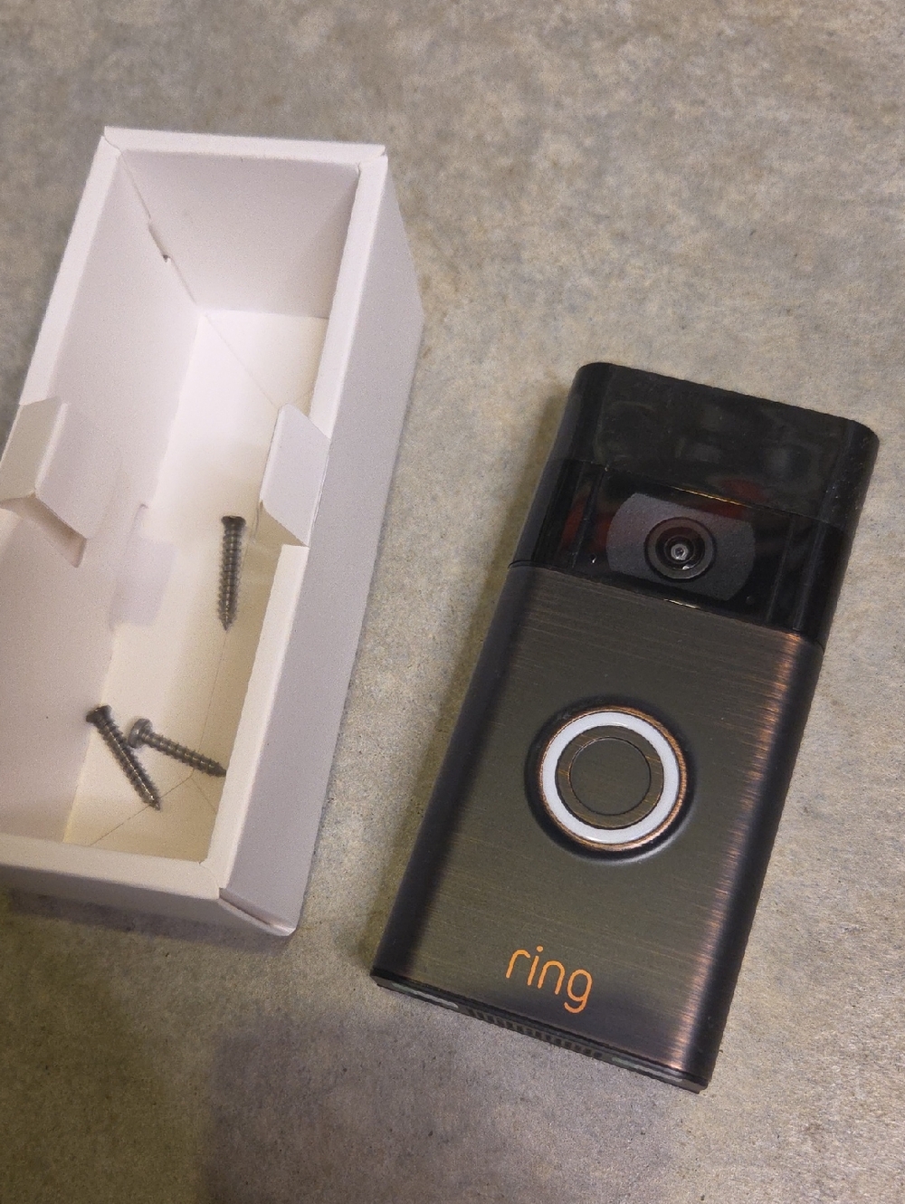 Ring Video Doorbell in Black with Silver Button Trim